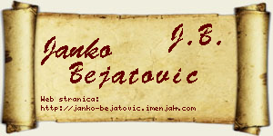 Janko Bejatović vizit kartica